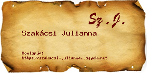 Szakácsi Julianna névjegykártya