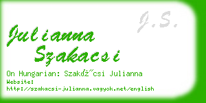 julianna szakacsi business card